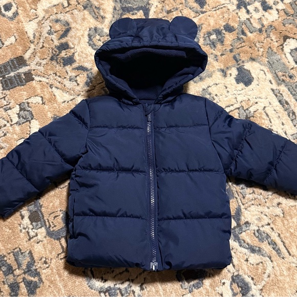 2 x Baby Boy Dark Blue Hooded Jackets - Picture 3 of 4